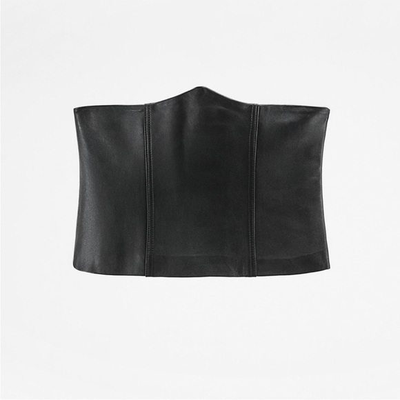 ZARA LEATHER CORSET CUMMERBUND - Picture 5 of 6